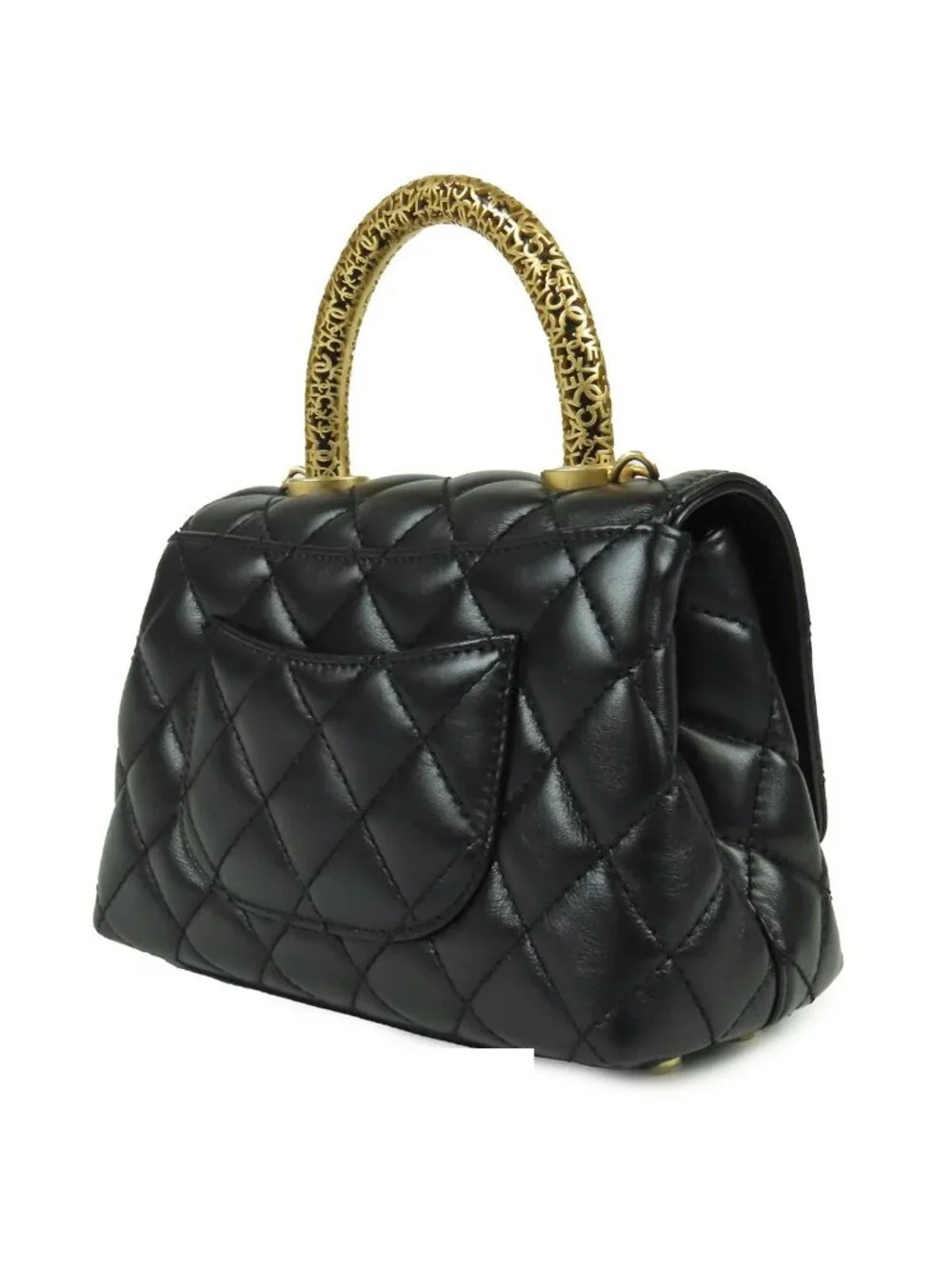 Chanel Coco Handle XS Flap Black Gold Calfskin 2-Way Shoulder Bag